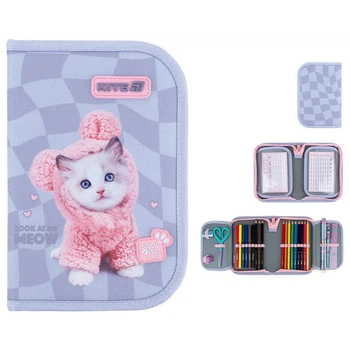Пенал с наполнением Kite Studio Pets SP26-622H, 1 отделение, 2 отворота