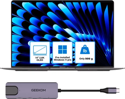 Ноутбук GEEKOM GeekBook X14 Pro (GEEKBOONX14CMOU9185H-322-US) Grey