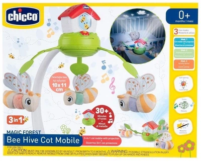 Karuzela do łóżeczka Chicco pszczółki z dźwiękiem 3w1 15004 (8058664150045)