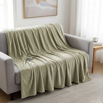 Покривало велюрове однотонне Comfort (оливкове) 200х230 см