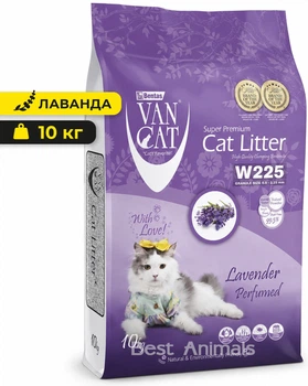 Бентонітовий наповнювач для котячого туалету Van Cat Lavender Ван Кет з запахом лаванди 10 кг (12 л) (8699245857429)