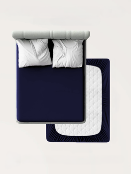 Простынь на резинкеGood-Dream Ranforce Lux Dark Blue 80х190 (GDRDBF080190)