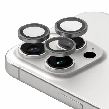 Защитное стекло на камеру iPhone 16 Pro / iPhone 16 Pro Max Natural Titanium серый (ЕС-2191I16PNT)