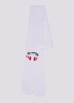 Дитячі колготи з малюнком Giulia KERRY 80 (4) 104/110 White-bianco, поліамідні колготки 80 den, з принтом