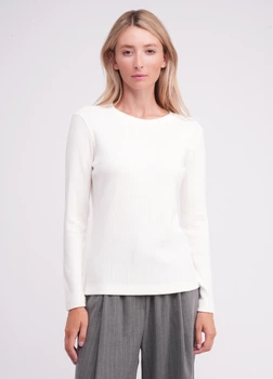 Жіночий лонгслів в рубчик Giulia MOSSLINES 7003/150 M White-white dove
