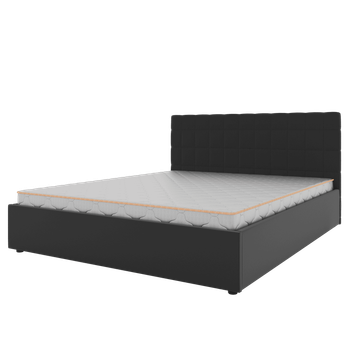 Комплект кровать Plume mattress САН 160x200 с мягким изголовьем + матрас LEO (с подъемным механизмом, металлическая рама)