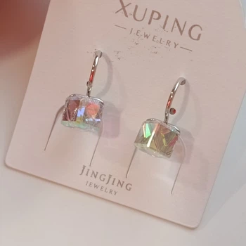 Сережки з кристалом Swarovski | Родієве покриття