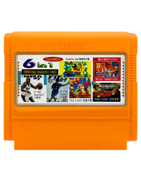 Збірник Ігор RMC Famicom Dendy 6 in 1 Ultimate Basketball, Chip & Dale, Street Fighter, Tecmo Soccer, Buggy Popper, Dynamite Bowl Cpu001 90х TV Game Англійська Версія Тільки Картридж Б/У