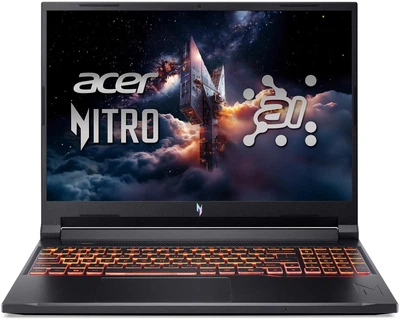 Ноутбук ACER Nitro V 16 AI ANV16 (NH.QYXEP.001), AMD Ryzen 7 260 / 16″ / 180 Гц / RAM 16 ГБ DDR5 / SSD 1 ТБ / AMD Radeon 780M + RTX 5060 / Windows 11 Home / Чорний
