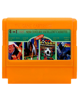 Збірник Ігор RMC Famicom Dendy 4 in 1 Tecmo Soccer, Double Drible, Side Pocket, Gekitotsu Yonku Battle SB-418 90х TV Game Англійська Версія Тільки Картридж Б/У