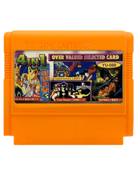 Збірник Ігор RMC Famicom Dendy 4 in 1 Yuu Yuu Hakusho Final, Batman Returns, Captain America, Power Rangers 2 YU-088 90х TV Game Англійська Версія Тільки Картридж Б/У