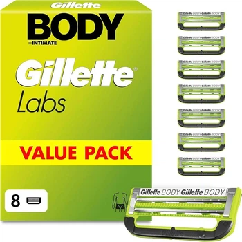 Сменные картриджи для бритья (лезвия кассеты) Gillette Labs BODY Intimate 8 шт. для интимных зон и тела