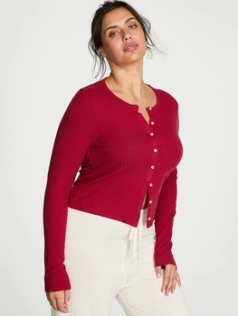 Пижамный кардиган женский Victoria's Secret 491367097 L Бордовая (1159864489)