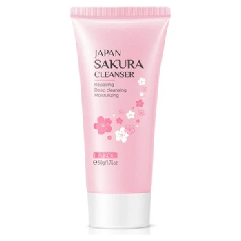 Пенка для умывания с экстрактом сакуры Laikou Japan Sakura Moisturizing Cleanser, 50 мл