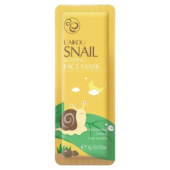 Ночная маска для лица с экстрактом улитки муцина Laikou Snail Sleeping Face Mask, 3 мл
