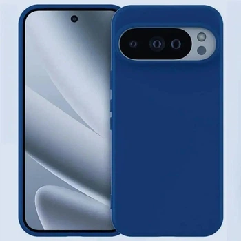 Силиконовый чехол для Google Pixel 9, 9 Pro (с микрофиброй внутри) Синий