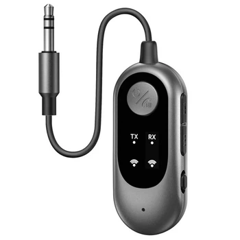 FM-трансмітер модулятор XO BCC19 Smart Bluetooth Receiver 3,5-мм AUX передача та прийом аудіо Чорний