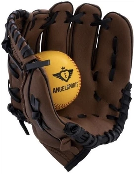 Zestaw bejsbolowy Angel Sports 2 w 1 Rękawica bejsbolowa 9" i piłka PVC (8716096005257)