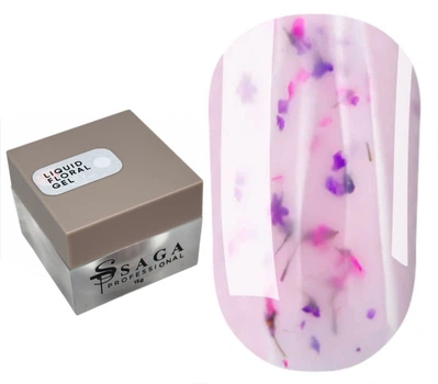 Жидкий гель с сухоцветами SAGA Liquid Floral gel №03 розовый 15 мл