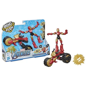 Фігурка 2 в 1 Hasbro Bend and Flex Месники Залізна людина на мотоциклі (F0244)