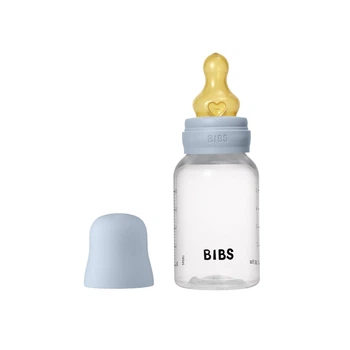 Детская бутылочка BIBS Baby Bottle Round Latex 150 мл Slow Flow (медленный поток) Baby Blue