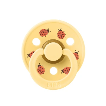 Соска пустушка Bibs Colour Studio round 18+ міс Ladybug Friends Pale butter