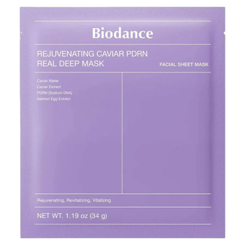 Антивозрастная гидрогелевая маска с экстрактом икры и полинуклеотидами Biodance Rejuvenating Caviar PDRN Real Deep Mask, 1 шт * 34 г