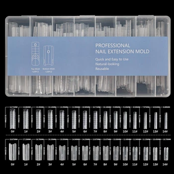 Двойные верхние формы для наращивания ногтей Francheska Sandwich Dual Nail Form 240 шт (Квадрат 2) Blue