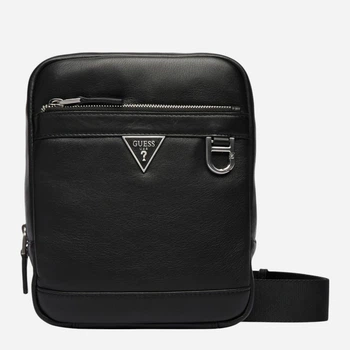 Сумка планшет через плечо мужская из натуральной кожи Guess Monaco Crossbody HMMOSE-P6159-BLA Black (7621235332068)