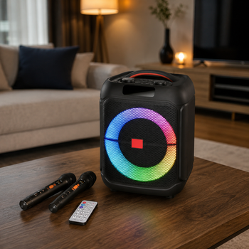 Акустична переносна колонка ZXX-1745 60 Вт з Bluetooth, LED, FM, USB, TF, мікрофонами та пультом ДК