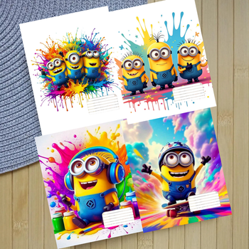 Набор тетрадей Миньоны Minions в клетку18 листов 4 шт (29562)