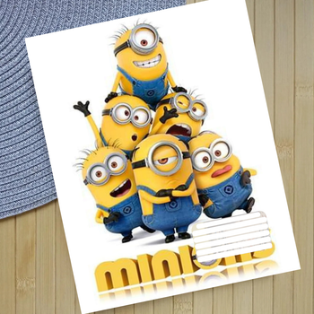 Тетрадь Миньоны Minions на скобе 12 листов косая линия (35950)
