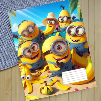 Тетрадь Миньоны Minions на скобе 12 листов косая линия (35955)