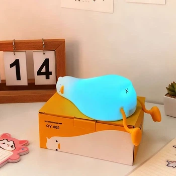 Детская игрушка-ночник «Гусь» силиконовый, USB Type-C, таймер, 17×11×7 см, белый