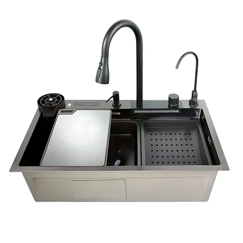 Мийка багатофункціональна Mixxus MH7546-SET-08 Micro Decor Graphite з вбудованим змішувачем із неірж. сталі (MI8455)