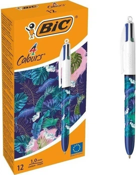 Набір кулькових ручок BIC 4 Colours Decors 4 кольори 1 мм 12 шт (3086123743939)