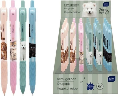 Zestaw długopisów kulkowych Interdruk Puppy Sign z gripem 0.7 mm 24 szt (5902277363947)