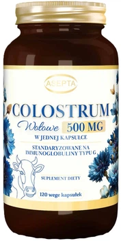 Colostrum ASEPTA Colostrum Wołowe 500 mg 120 kapsułek (5904734577942)