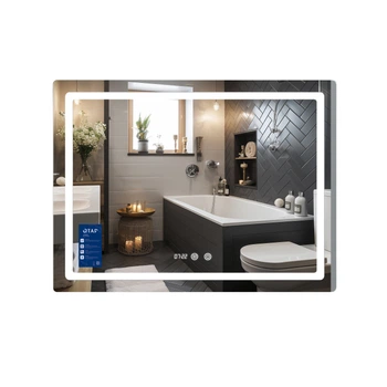 Зеркало в ванную Q-TAP Mideya 80x100см c подсветкой сенсорное включение антизапотевание прямоугольное QTMID100080049266