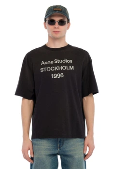Футболка оверсайс Acne Studios, черный, M-L (OAC02)