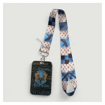 Холдер для бейджа и проездного с ремешком на шею Рейвенкло (Ravenclaw) Гарри Поттер, синий