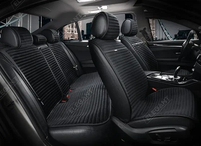 Накидки на сидіння авто з алькантари Elegant NAPOLI передні та задні чорні