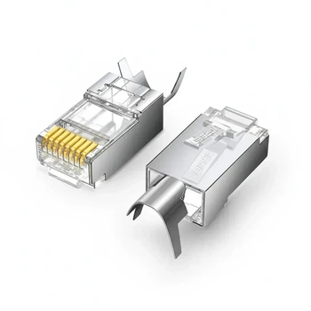 Разъем коннектор UGREEN 8P8C Cat 7/6А Ethernet RJ45 экранированный 100 шт (NW123)