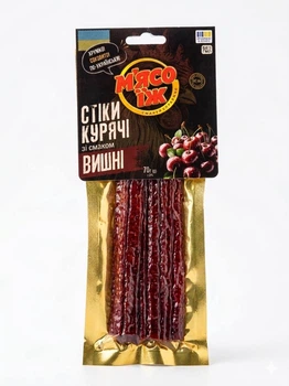 Курячі палички "ВИШНЯ" 70 г, стіки, снеки, закуски до пива ТМ МʼЯСО.ЇЖ