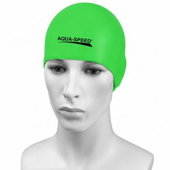Шапочка для плавания AQUA SPEED Racer, силиконовая, зеленая, универсальный размер OSFM (123-11)