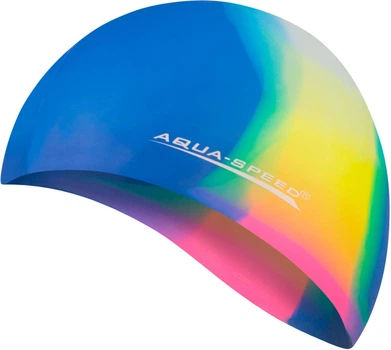 Шапочка для плавания AQUA SPEED Bunt, силиконовая, разноцветная, универсальный размер OSFM (113-67)
