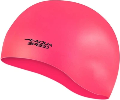 Шапочка для плавания AQUA SPEED Mono, силиконовая, розовая, универсальный размер OSFM (111-03)