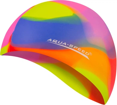 Шапочка для плавания AQUA SPEED Bunt, силиконовая, разноцветная, универсальный размер OSFM (113-75)