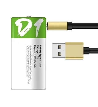 Аккумулятор D1 R20 1.5V 12000mWh типа D Type-C Li-ion Бело-зеленый