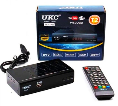 Тюнер Цифровой Эфирный UKC DVB-T2 0968 METALL с поддержкой wi-fi адаптера (c экраном)